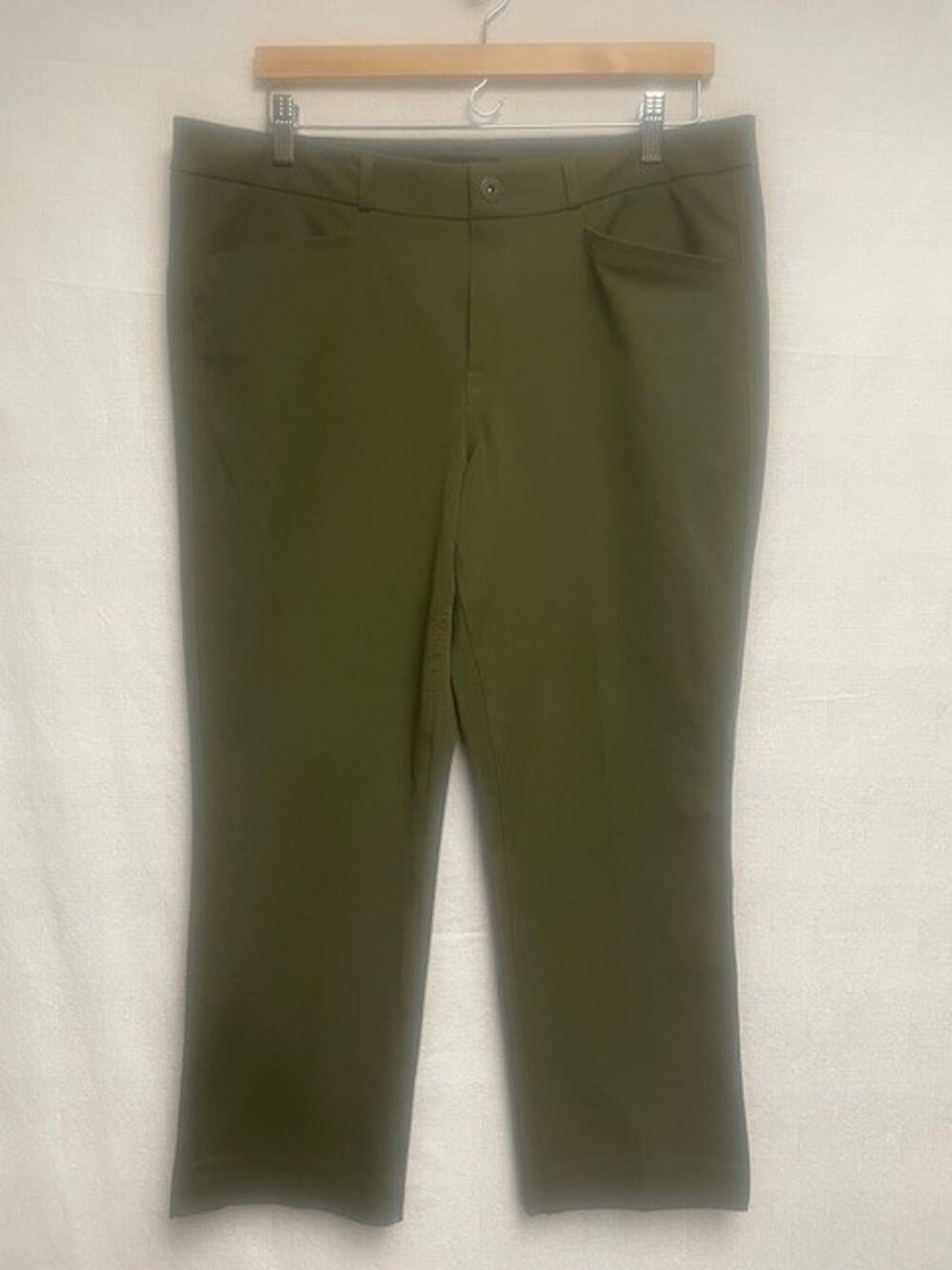 Banana Republic Women's Straight Leg Olive Green Pants - Size 12